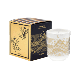 green tea candle with a box-min